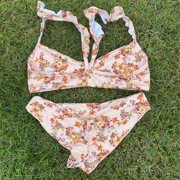 RARE Set! Boys and Arrows Bikini Blush Micro Floral Bikini - Picture 7 of 10